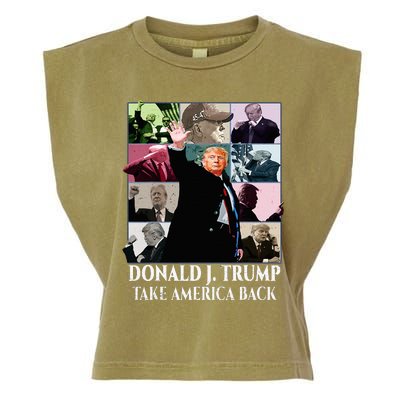 Trump Eras Donald J. Trump 2024 Take America Back Garment-Dyed Women's Muscle Tee