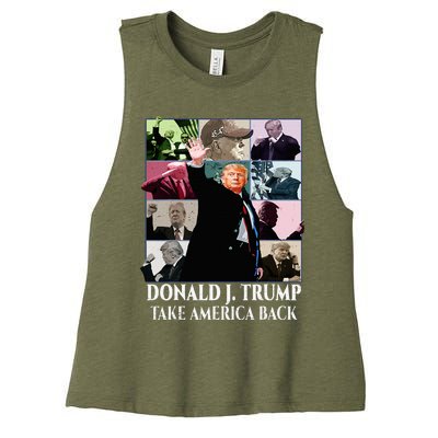 Trump Eras Donald J. Trump 2024 Take America Back Women's Racerback Cropped Tank