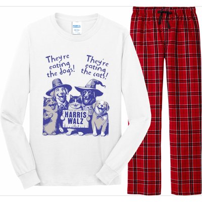 TheyRe Eating Dogs! TheyRe Eating Cats! Vote Kamala Harris Long Sleeve Pajama Set