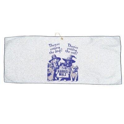 TheyRe Eating Dogs! TheyRe Eating Cats! Vote Kamala Harris Large Microfiber Waffle Golf Towel