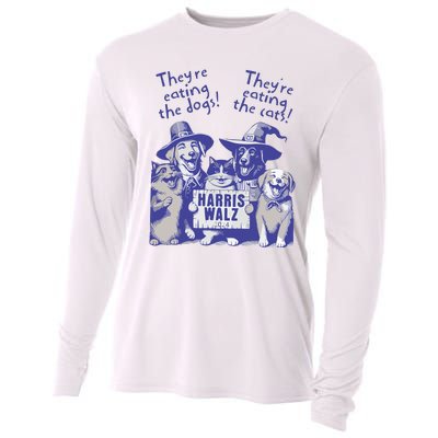 TheyRe Eating Dogs! TheyRe Eating Cats! Vote Kamala Harris Cooling Performance Long Sleeve Crew