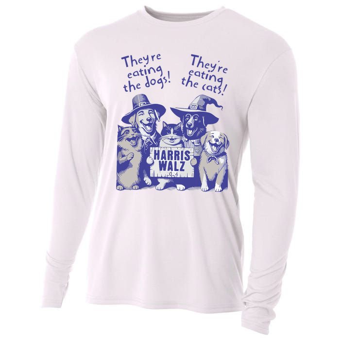 TheyRe Eating Dogs! TheyRe Eating Cats! Vote Kamala Harris Cooling Performance Long Sleeve Crew