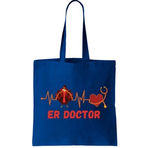 Thanksgiving Er Doctor Heartbeat Stethoscope Turkey Medical Gift Tote Bag