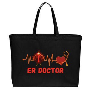 Thanksgiving Er Doctor Heartbeat Stethoscope Turkey Medical Gift Cotton Canvas Jumbo Tote