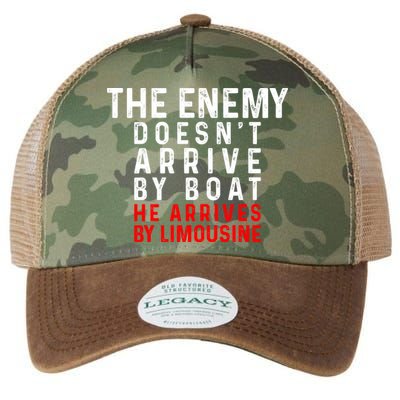 The Enemy Doesn't Arrive By Boat He Arrives By Limousine Legacy Tie Dye Trucker Hat