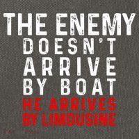 The Enemy Doesn't Arrive By Boat He Arrives By Limousine Cotton Canvas Backpack