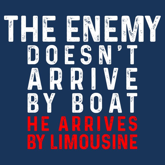 The Enemy Doesn't Arrive By Boat He Arrives By Limousine Sustainable Beanie