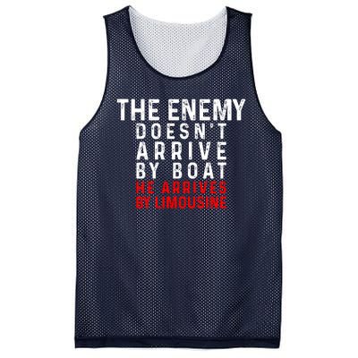 The Enemy Doesn't Arrive By Boat He Arrives By Limousine Mesh Reversible Basketball Jersey Tank