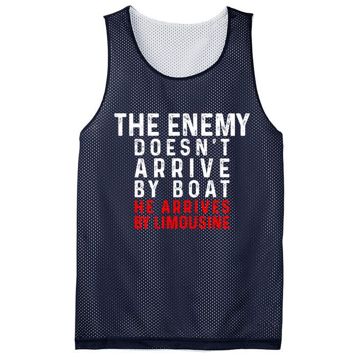 The Enemy Doesn't Arrive By Boat He Arrives By Limousine Mesh Reversible Basketball Jersey Tank