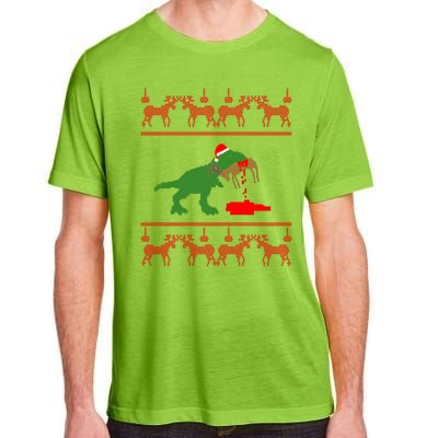 Trex Eating Deer Hunter Ugly Christmas Adult ChromaSoft Performance T-Shirt