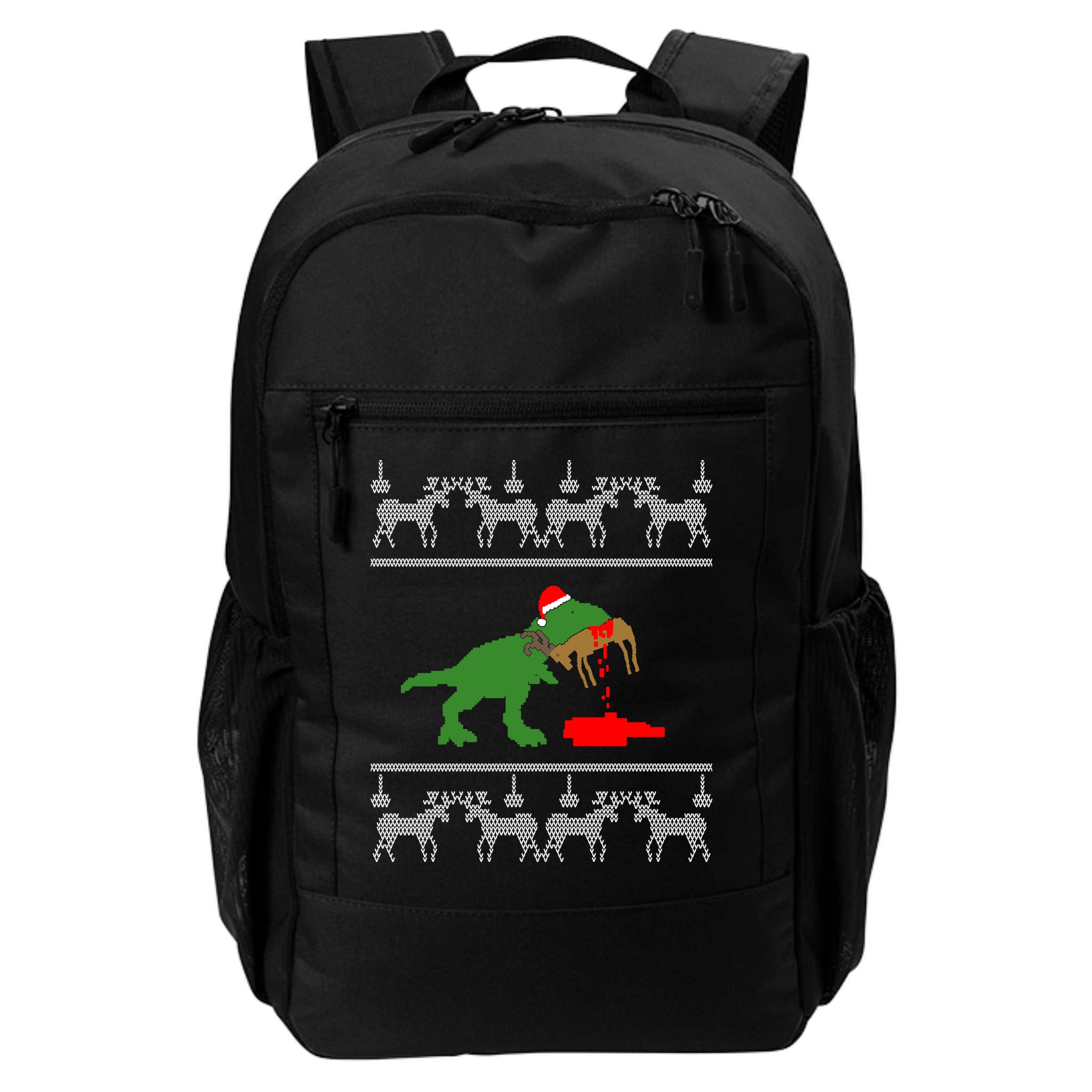 Trex Eating Deer Hunter Ugly Christmas Backpack