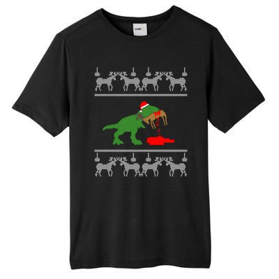 Trex Eating Deer Hunter Ugly Christmas Tall Fusion ChromaSoft Performance T-Shirt