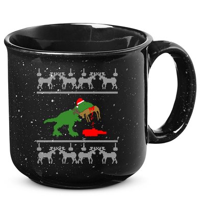 Trex Eating Deer Hunter Ugly Christmas 15oz Campfire Ceramic Mug