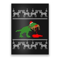 Trex Eating Deer Hunter Ugly Christmas Poster