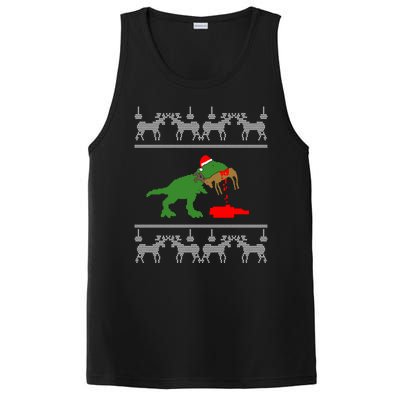 Trex Eating Deer Hunter Ugly Christmas PosiCharge Competitor Tank