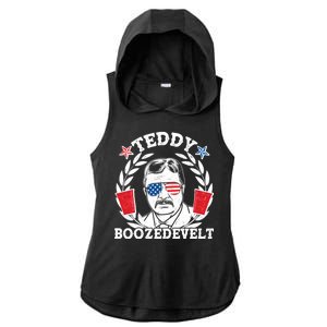 Teddy Boozedevelt USA Beer Party Ladies PosiCharge Tri-Blend Wicking Draft Hoodie Tank