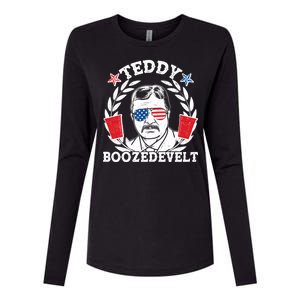 Teddy Boozedevelt USA Beer Party Womens Cotton Relaxed Long Sleeve T-Shirt