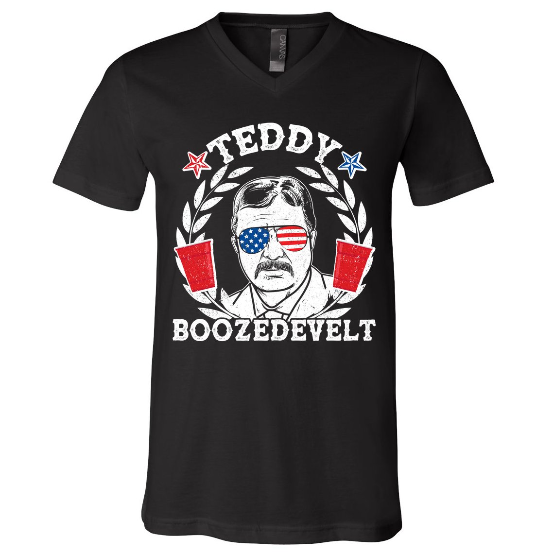 Teddy Boozedevelt USA Beer Party V-Neck T-Shirt