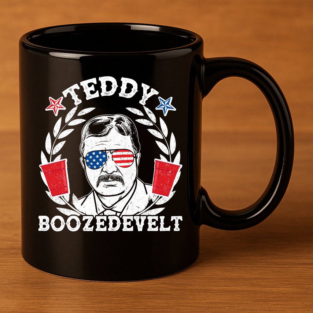 Teddy Boozedevelt USA Beer Party 11oz C Handle Ceramic Mug