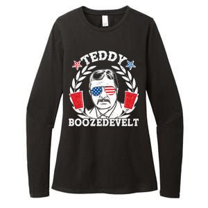 Teddy Boozedevelt USA Beer Party Womens CVC Long Sleeve Shirt