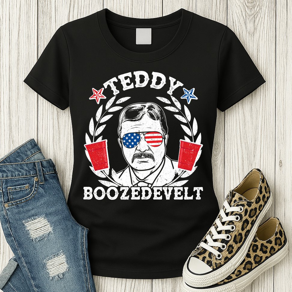 Teddy Boozedevelt USA Beer Party Womens T-Shirt