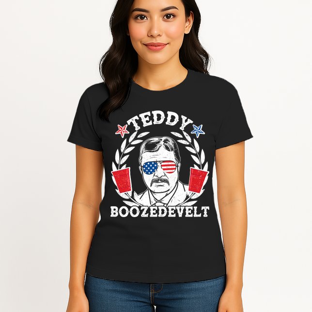 Teddy Boozedevelt USA Beer Party Womens T-Shirt