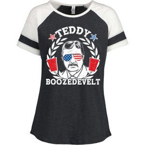 Teddy Boozedevelt USA Beer Party Enza Ladies Jersey Colorblock Tee