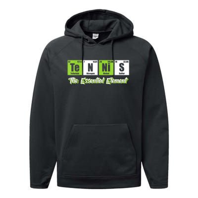 The Essential Element Funny Love Tennis Sience Performance Fleece Hoodie