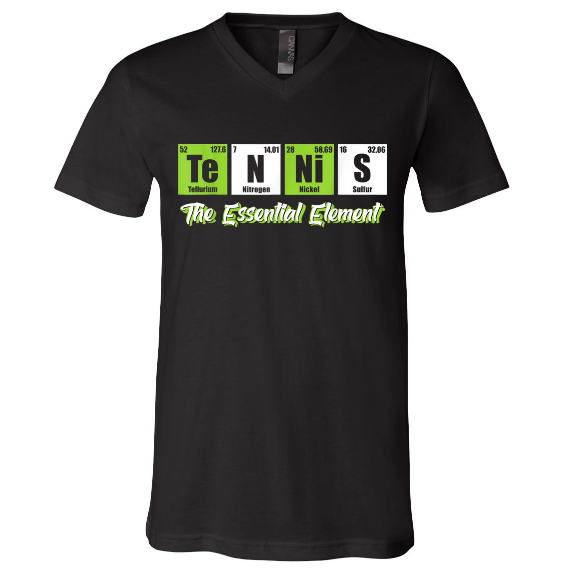 The Essential Element Funny Love Tennis Sience V-Neck T-Shirt