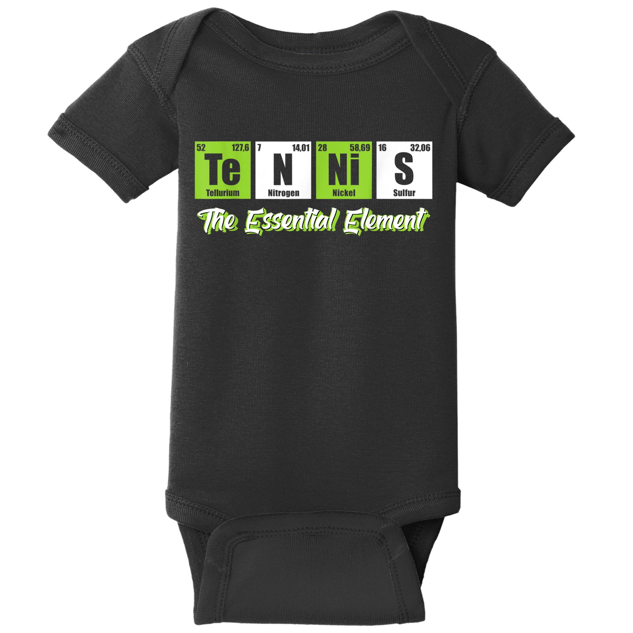 The Essential Element Funny Love Tennis Sience Baby Bodysuit