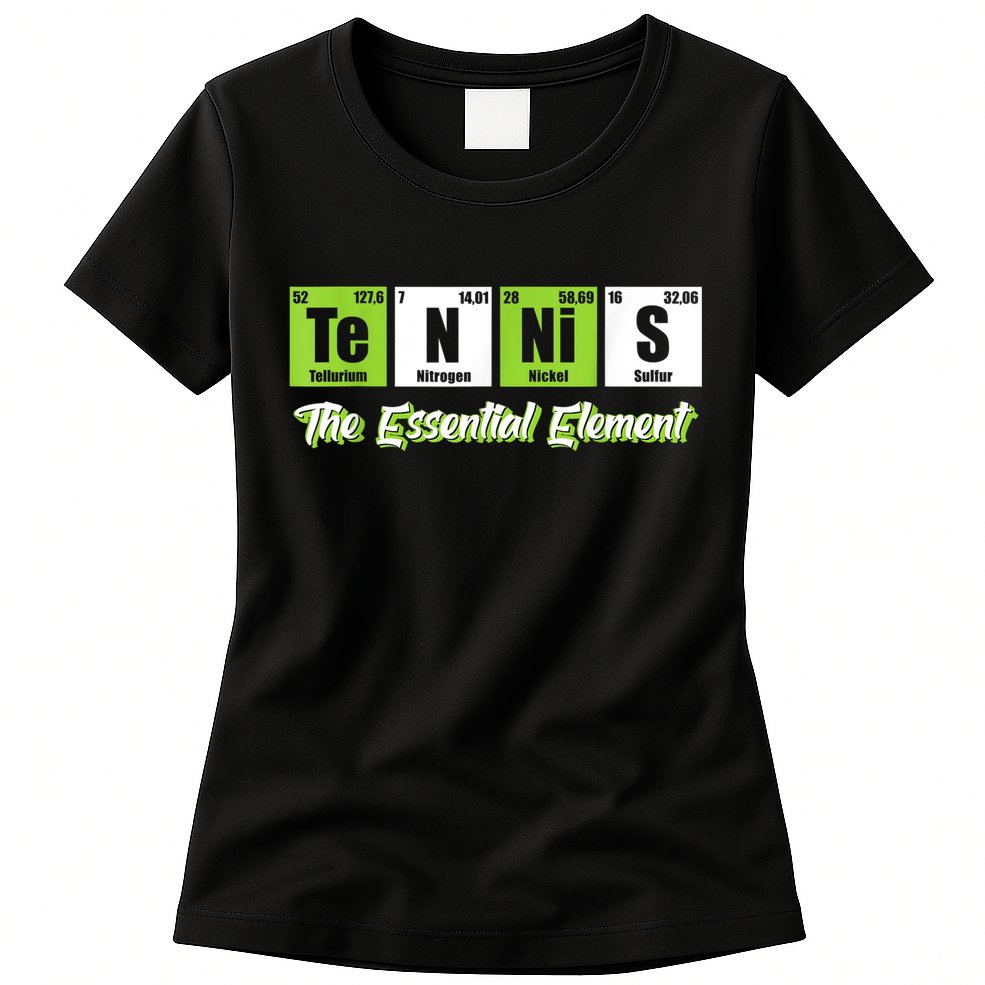 The Essential Element Funny Love Tennis Sience Womens T-Shirt