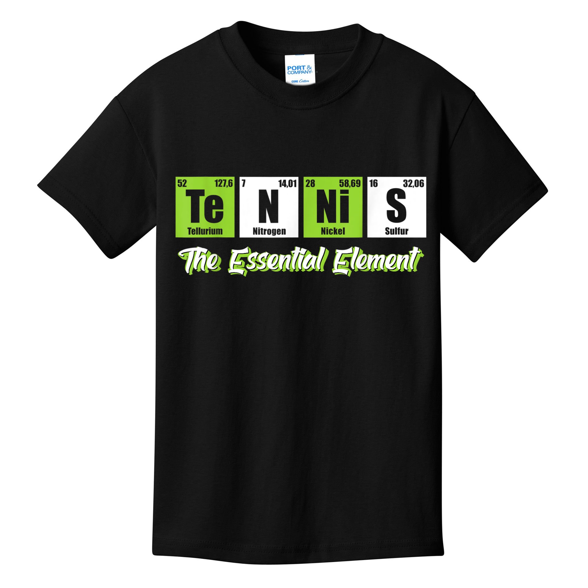 The Essential Element Funny Love Tennis Sience Kids T-Shirt
