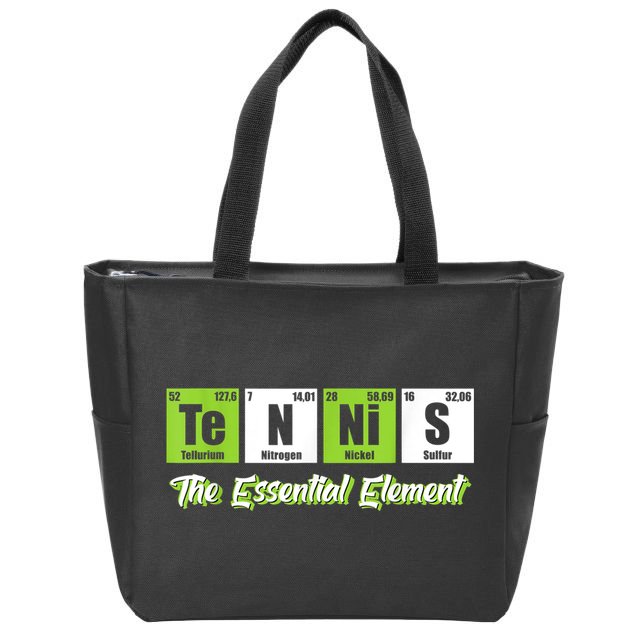 The Essential Element Funny Love Tennis Sience Zip Tote Bag
