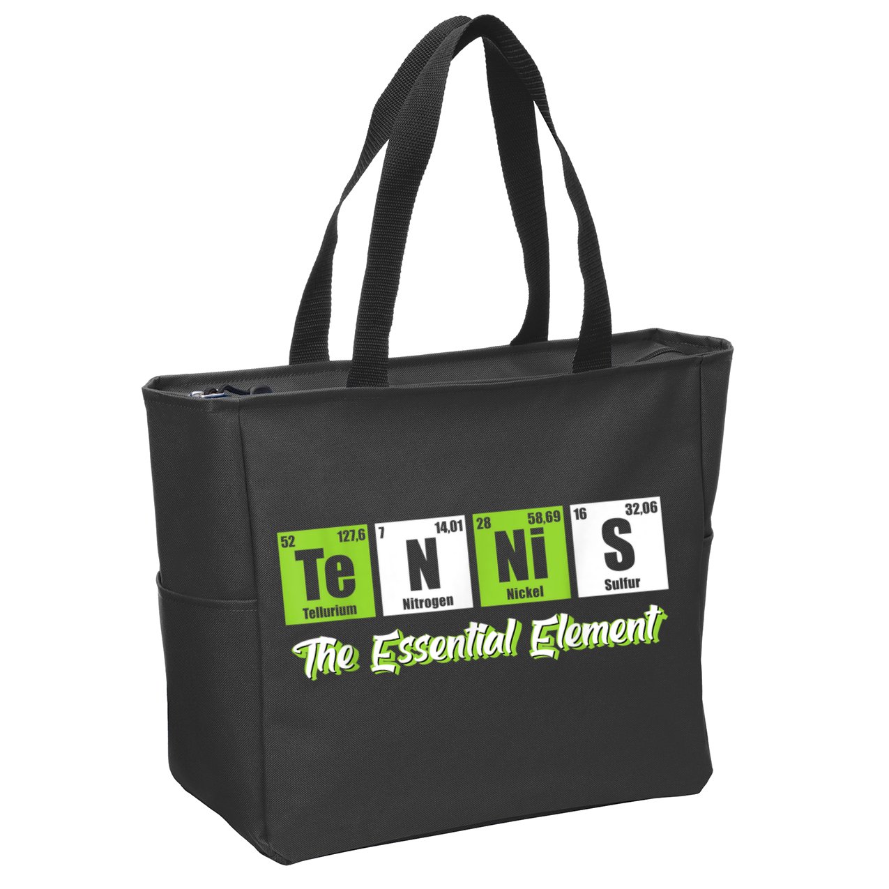The Essential Element Funny Love Tennis Sience Zip Tote Bag