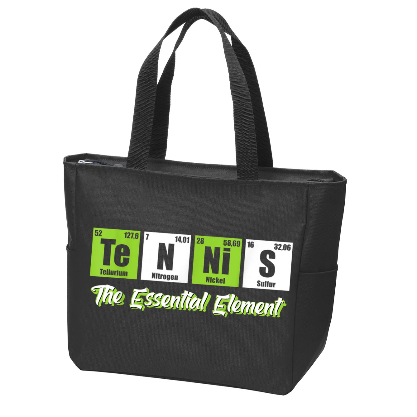 The Essential Element Funny Love Tennis Sience Zip Tote Bag