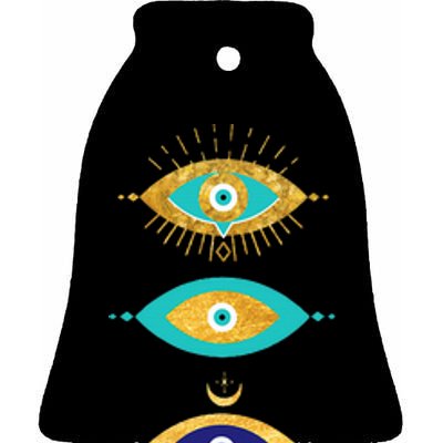 The Evil Eye Curse Protection Ceramic Bell Ornament