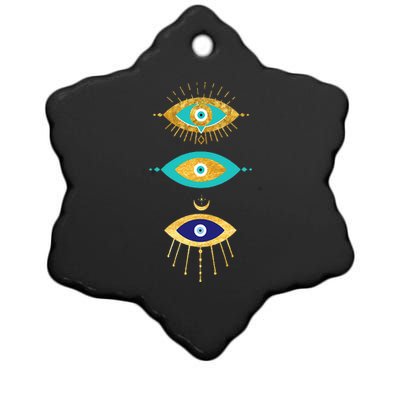 The Evil Eye Curse Protection Ceramic Star Ornament