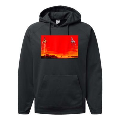 The Elephants Famous Painting By Dali Performance Fleece Hoodie