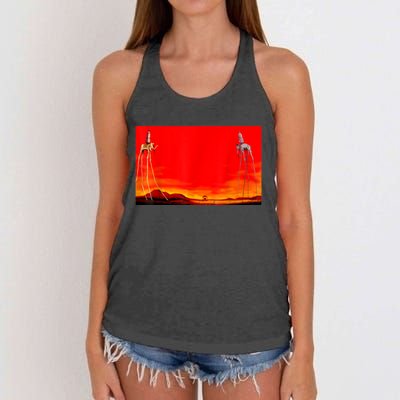 The Elephants Famous Painting By Dali Women's Knotted Racerback Tank