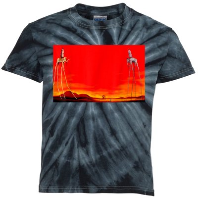 The Elephants Famous Painting By Dali Kids Tie-Dye T-Shirt