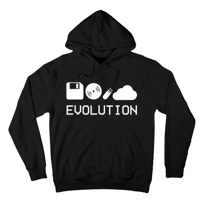 Technology Evolution Floppy Disk To The Cloud Hoodie