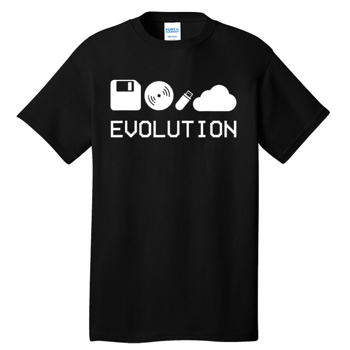 Technology Evolution Floppy Disk To The Cloud Tall T-Shirt