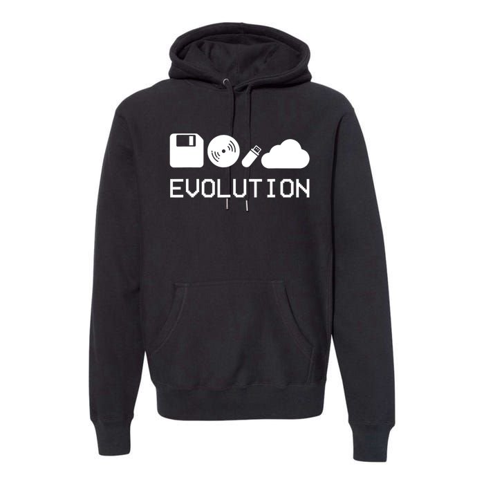 Technology Evolution Floppy Disk To The Cloud Premium Hoodie