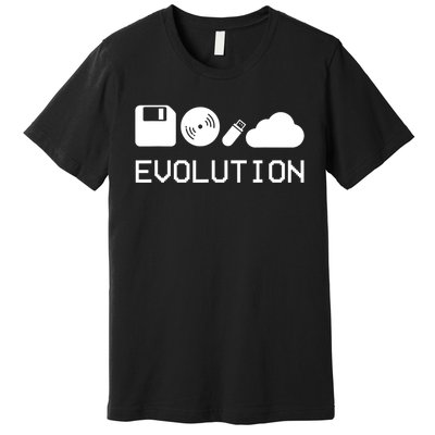 Technology Evolution Floppy Disk To The Cloud Premium T-Shirt