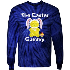 The Easter Gummy Bear Funny Easter Cute Yellow Tie-Dye Long Sleeve Shirt