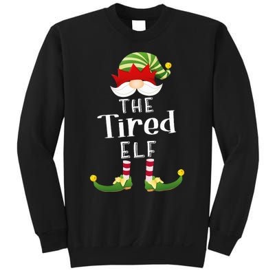 Tired Elf Group Christmas Funny Pajama Party Sweatshirt