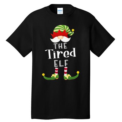 Tired Elf Group Christmas Funny Pajama Party Tall T-Shirt