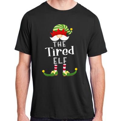 Tired Elf Group Christmas Funny Pajama Party Adult ChromaSoft Performance T-Shirt