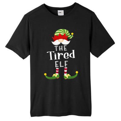 Tired Elf Group Christmas Funny Pajama Party Tall Fusion ChromaSoft Performance T-Shirt