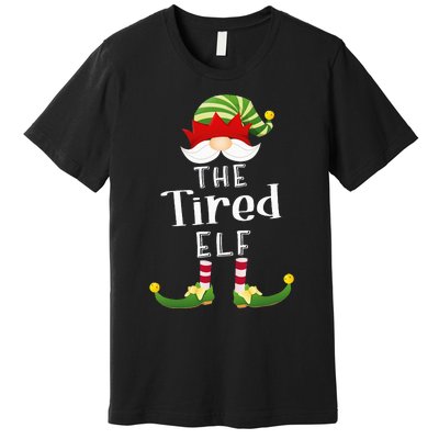 Tired Elf Group Christmas Funny Pajama Party Premium T-Shirt